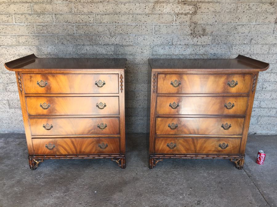 Stunning Unique Chinoiserie Hollywood Regency Two Piece Chest Of Drawers [Photo 27]