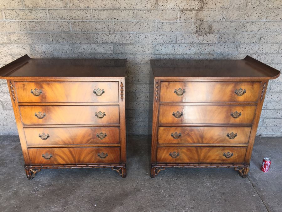 Stunning Unique Chinoiserie Hollywood Regency Two Piece Chest Of Drawers [Photo 28]
