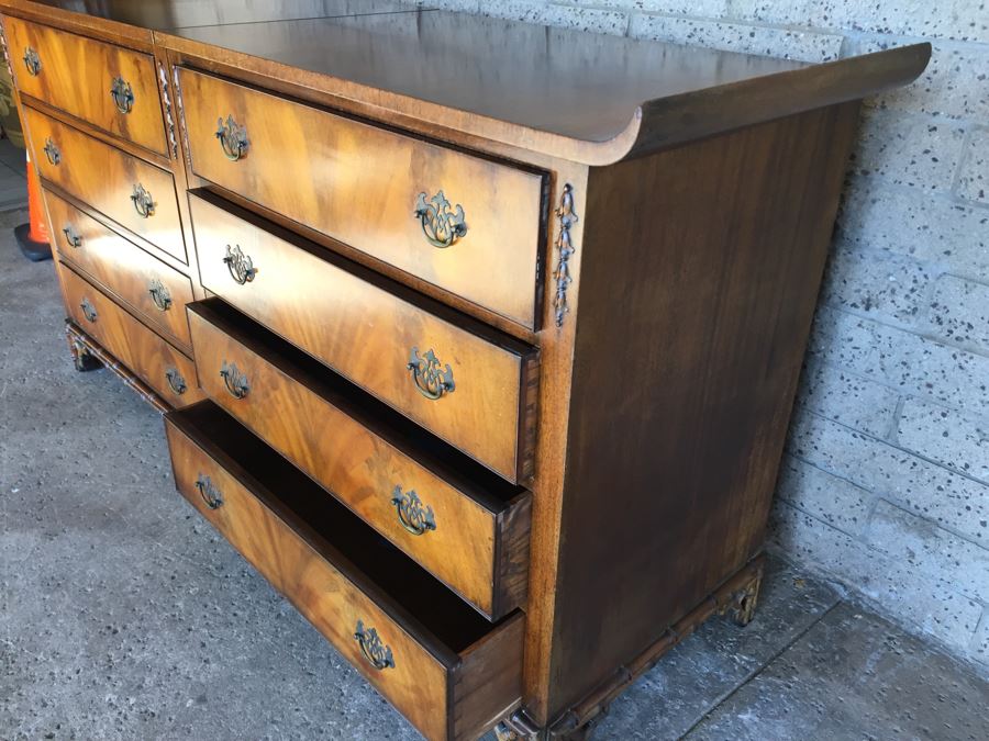 Stunning Unique Chinoiserie Hollywood Regency Two Piece Chest Of Drawers [Photo 16]