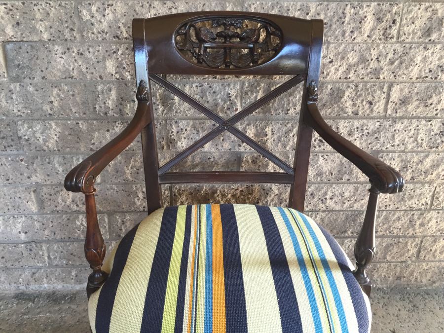 Nicely Carved Armchair With Carved Birds [Photo 5]