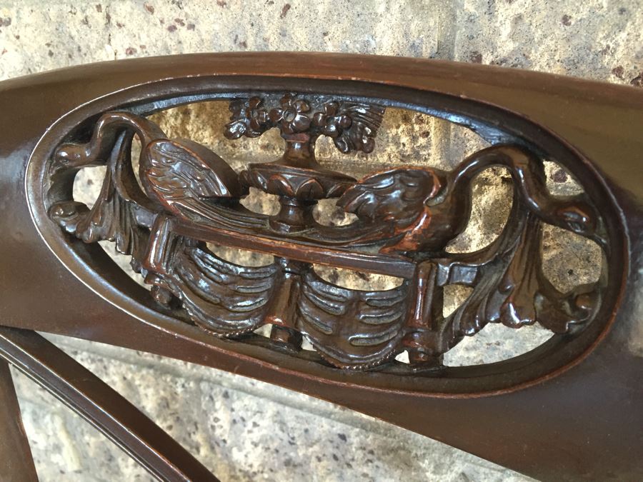 Nicely Carved Armchair With Carved Birds [Photo 3]