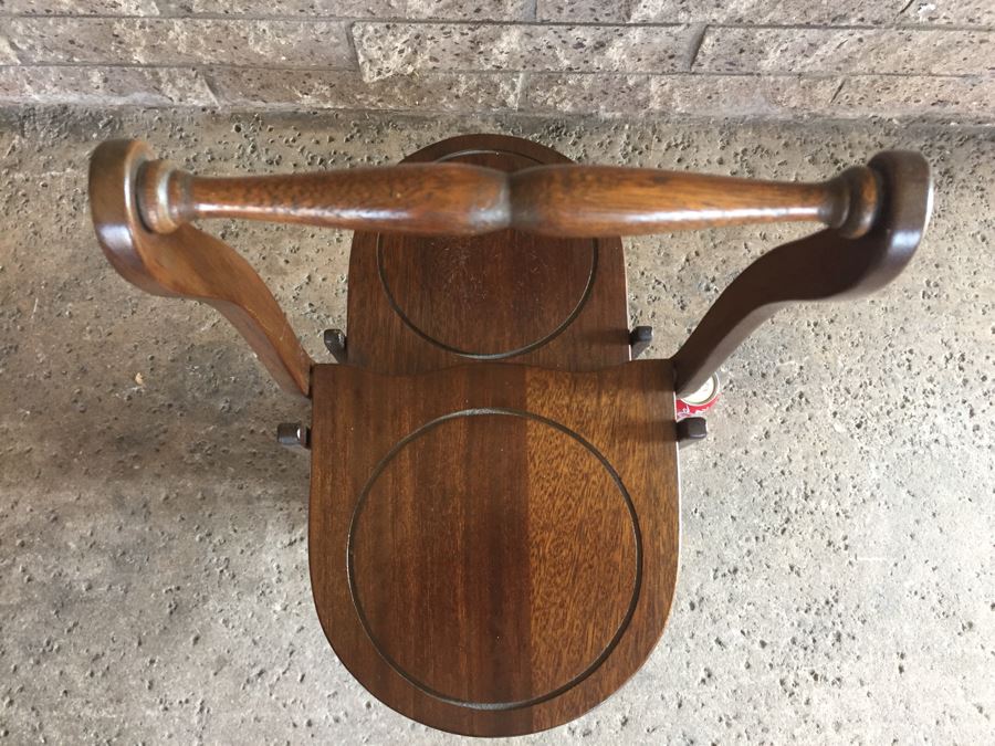 Vintage 4 Tier Wooden Folding Pie Cake Plant Dessert Stand Table Rack [Photo 7]