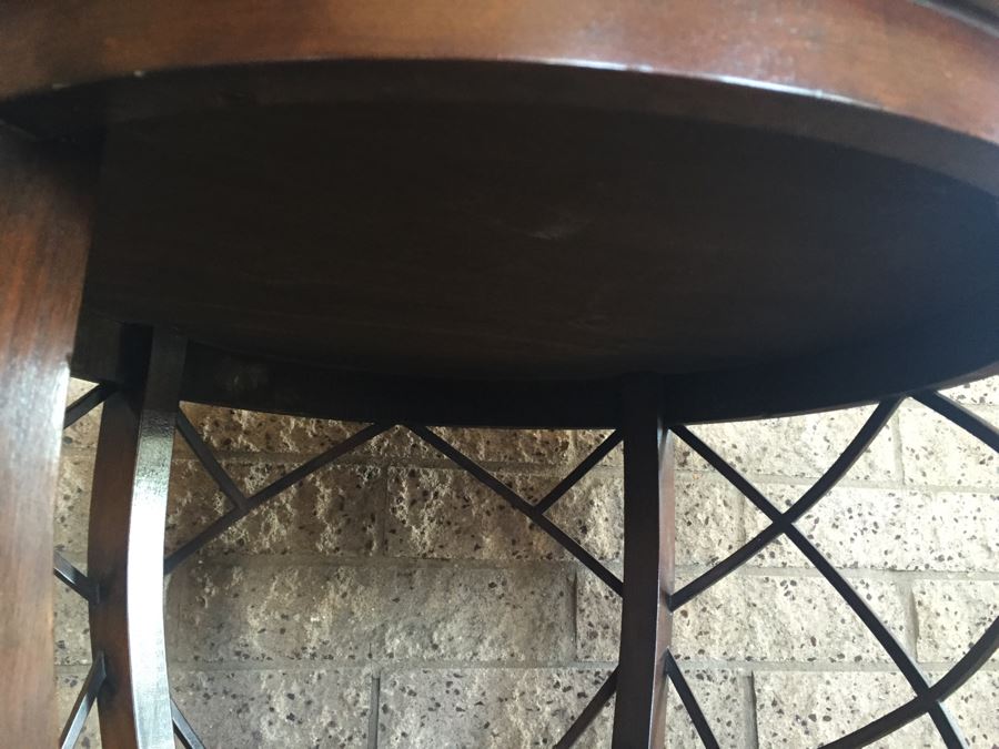 Round Two-Tier Table With Brass Claw Feet [Photo 12]