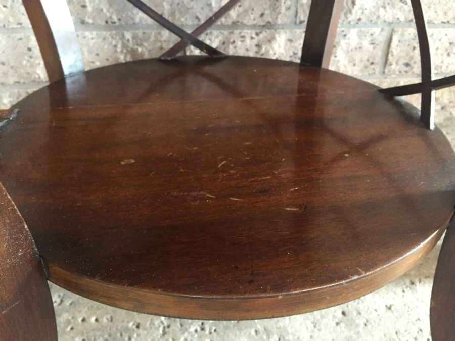 Round Two-Tier Table With Brass Claw Feet [Photo 11]