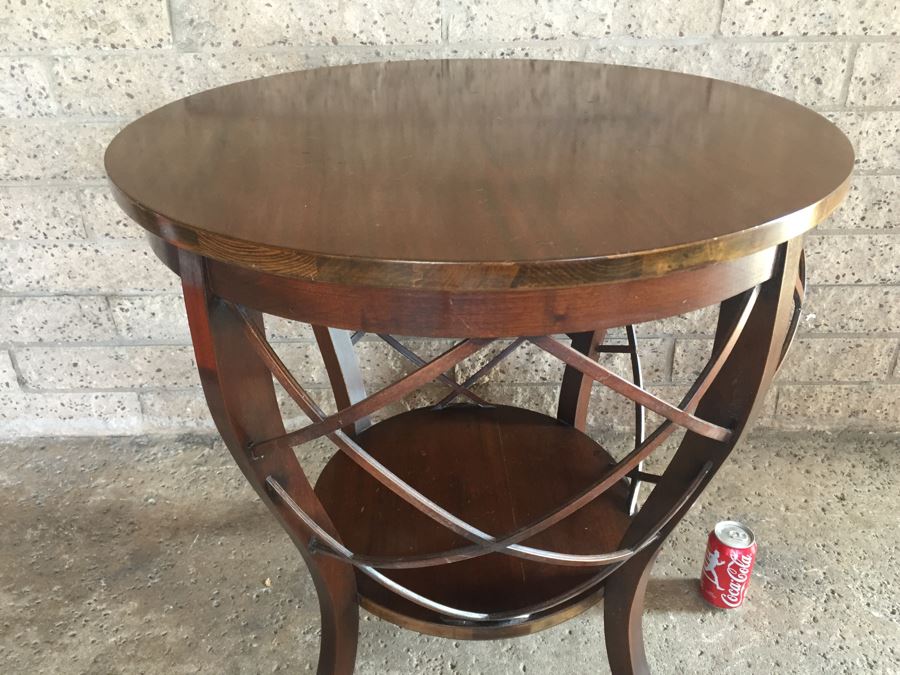 Round Two-Tier Table With Brass Claw Feet [Photo 5]