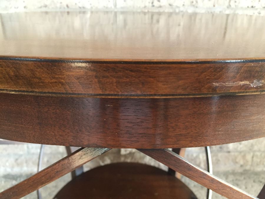 Round Two-Tier Table With Brass Claw Feet [Photo 15]