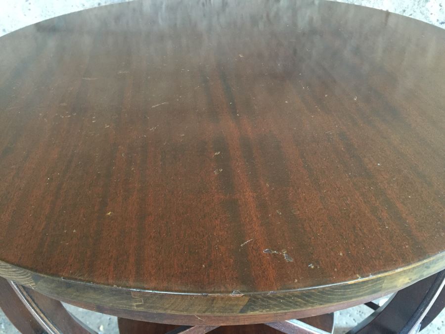 Round Two-Tier Table With Brass Claw Feet [Photo 6]