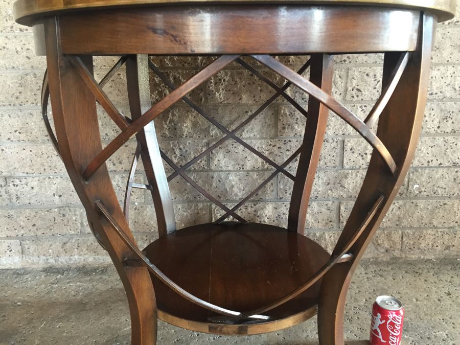 Round Two-Tier Table With Brass Claw Feet [Photo 14]