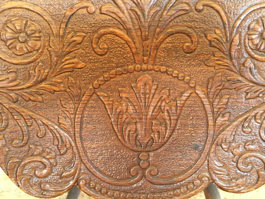 Nice Antique Cane Seat Rocking Chair With Dragon And Floral Motif Carvings [Photo 7]