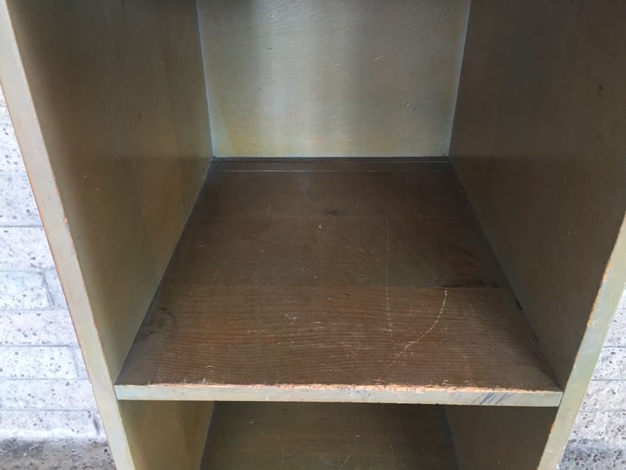 Nice Wooden Bookcase Painted Green - Genuine NASCO Product Manufactured By Nathan Shectman [Photo 9]