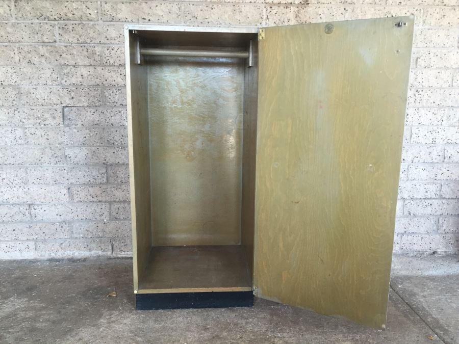 Child's Wooden Armoire Closet Painted Green - Genuine NASCO Product Manufactured By Nathan Shectman [Photo 2]