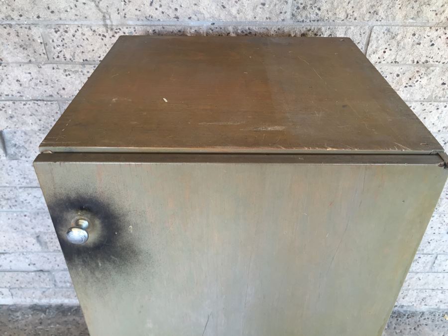 Child's Wooden Armoire Closet Painted Green - Genuine NASCO Product Manufactured By Nathan Shectman [Photo 4]