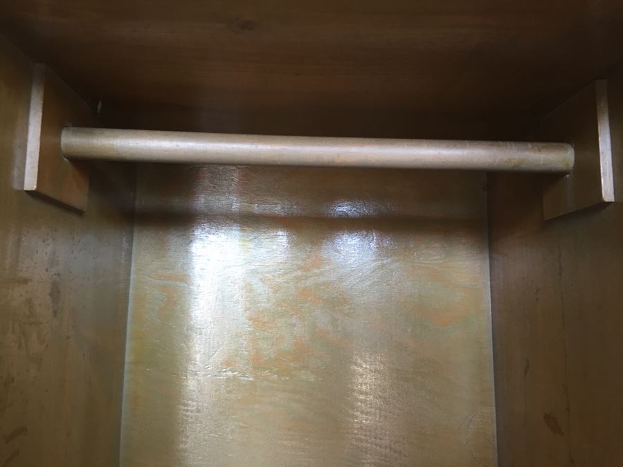 Child's Wooden Armoire Closet Painted Green - Genuine NASCO Product Manufactured By Nathan Shectman [Photo 9]