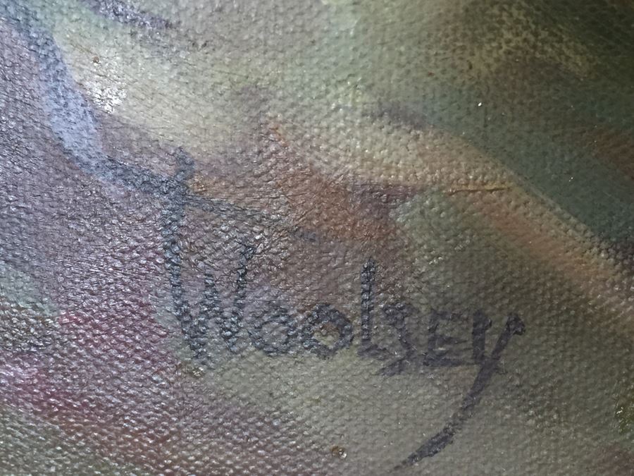 Impressive Plein Air Original Oil Painting By June Woolsey Titled 'Lake Hodges - After The Rain' Local 35' x 45' [Photo 2]