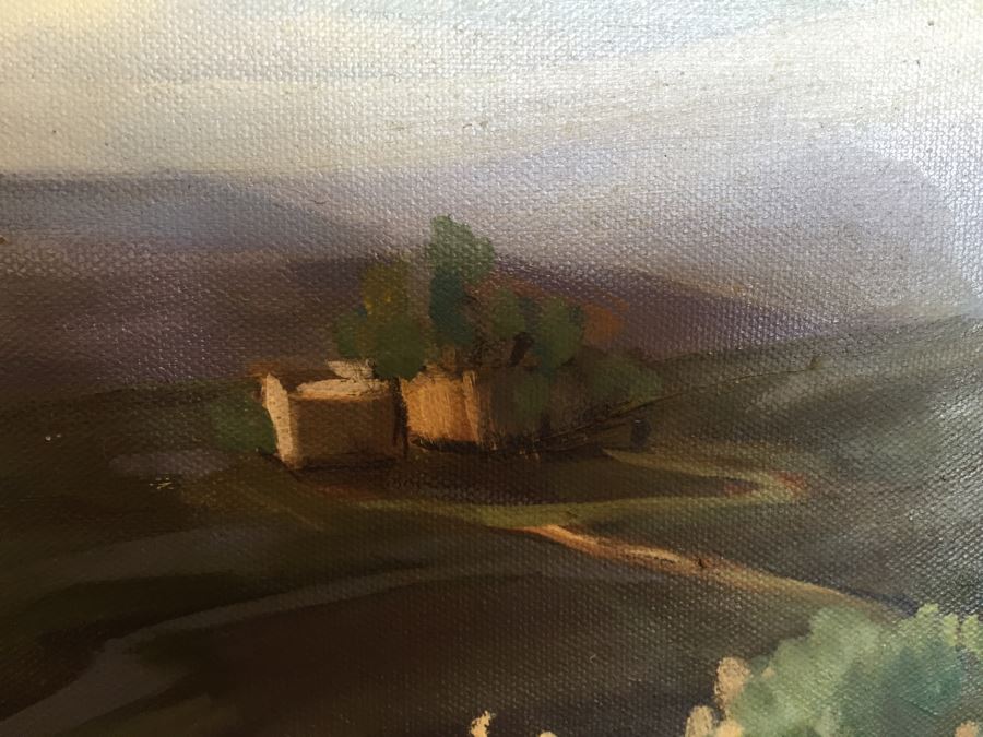 Impressive Plein Air Original Oil Painting By June Woolsey Titled 'Lake Hodges - After The Rain' Local 35' x 45' [Photo 15]