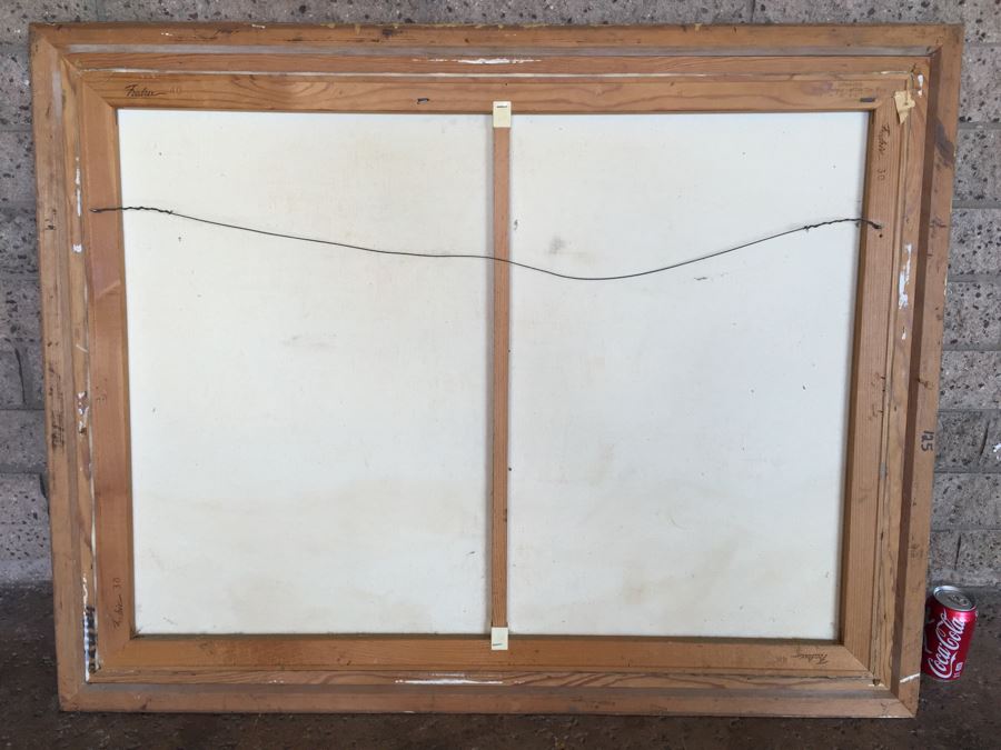 Impressive Plein Air Original Oil Painting By June Woolsey Titled 'Lake Hodges - After The Rain' Local 35' x 45' [Photo 18]