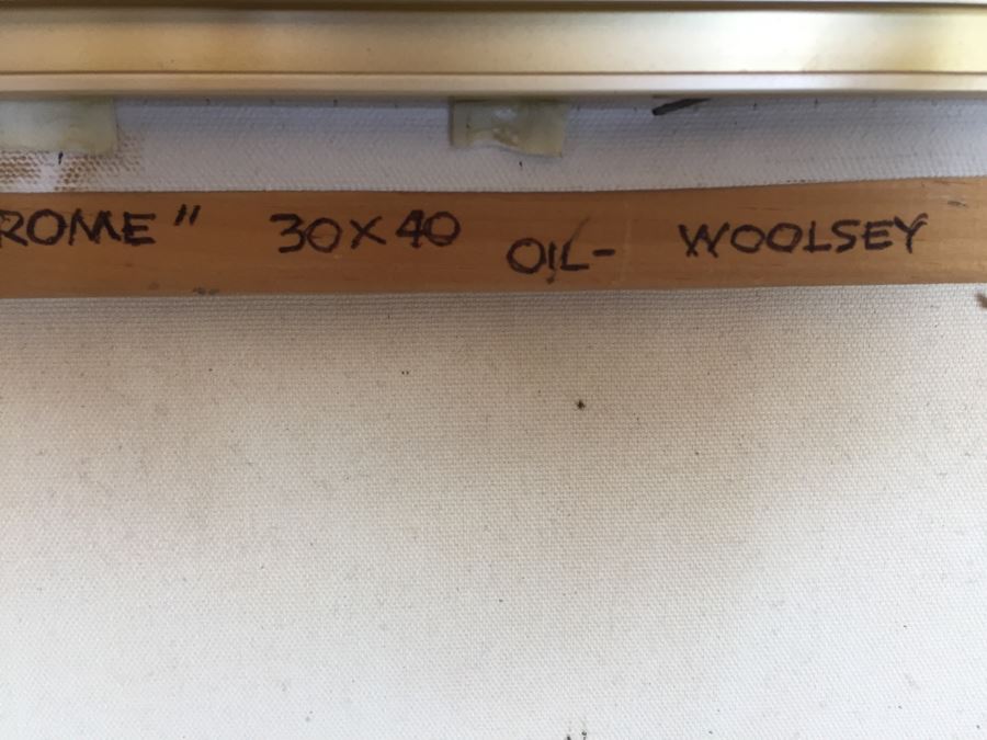 Original Oil Painting By June Woolsey Titled 'Flower Stand - Rome' 30' x 40' [Photo 10]