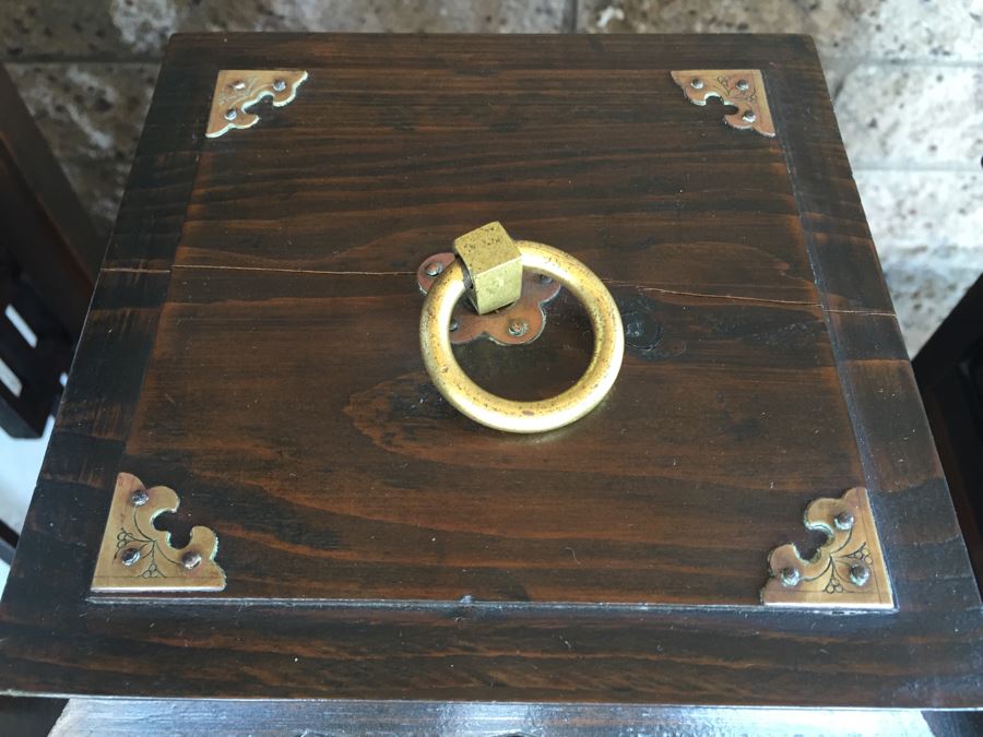 Nice Set Of 4 Korean Wooden Lamps Lanterns With Rice Paper Lattice Pattern [Photo 7]