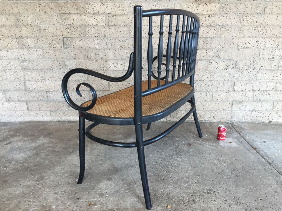 Vintage Cane Seat Settee Bench [Photo 11]