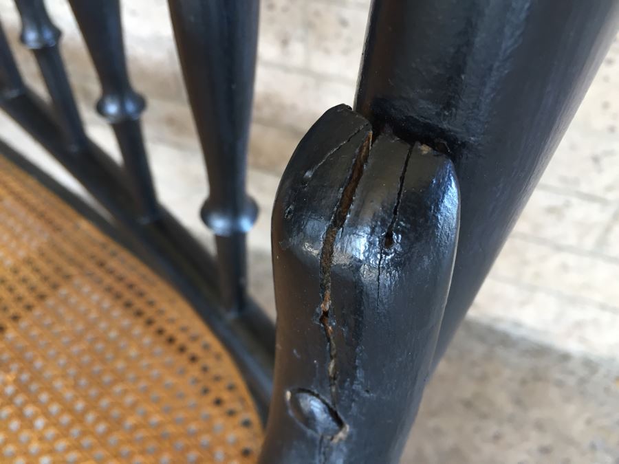 Vintage Cane Seat Settee Bench [Photo 7]