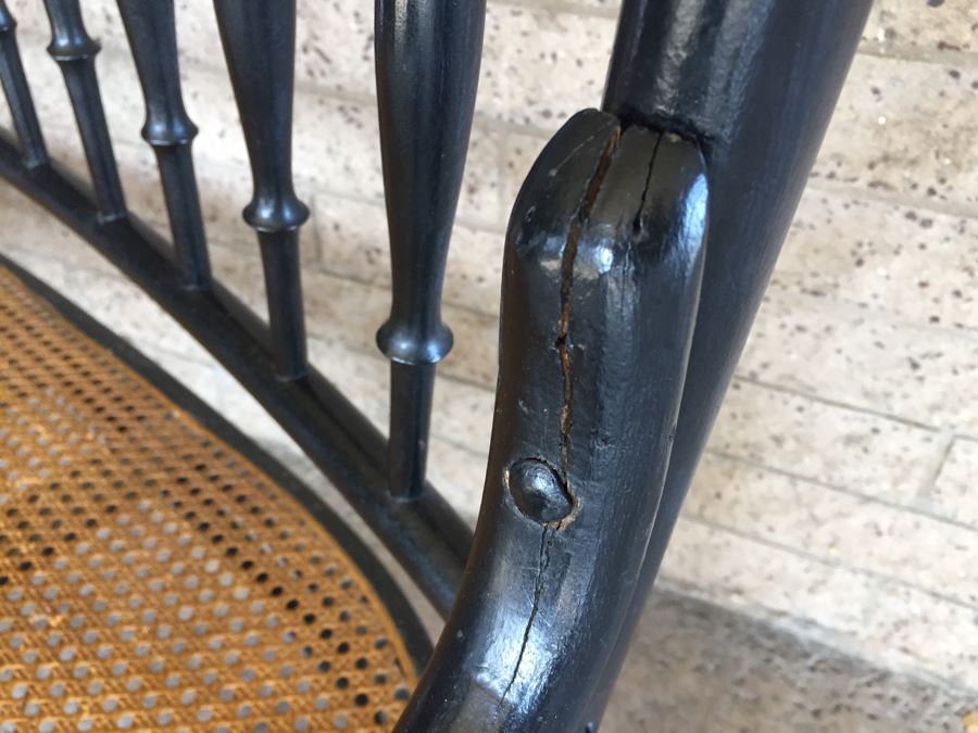 Vintage Cane Seat Settee Bench [Photo 8]