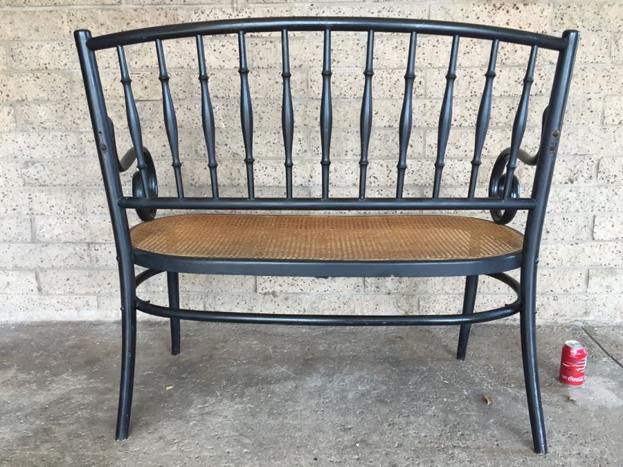 Vintage Cane Seat Settee Bench [Photo 13]