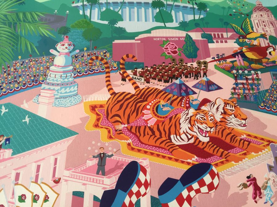 Melanie Taylor Kent Signed Limited Edition Serigraph Titled 'Rose Parade Centennial' 1988 297 Of 400 Replacement Value $4,500 [Photo 17]