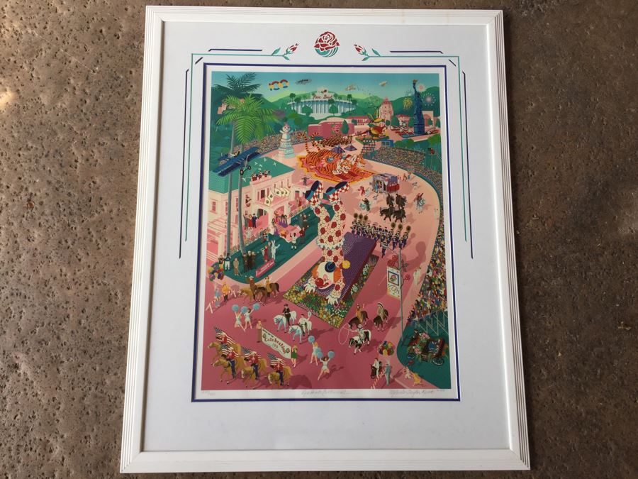 Melanie Taylor Kent Signed Limited Edition Serigraph Titled 'Rose Parade Centennial' 1988 297 Of 400 Replacement Value $4,500