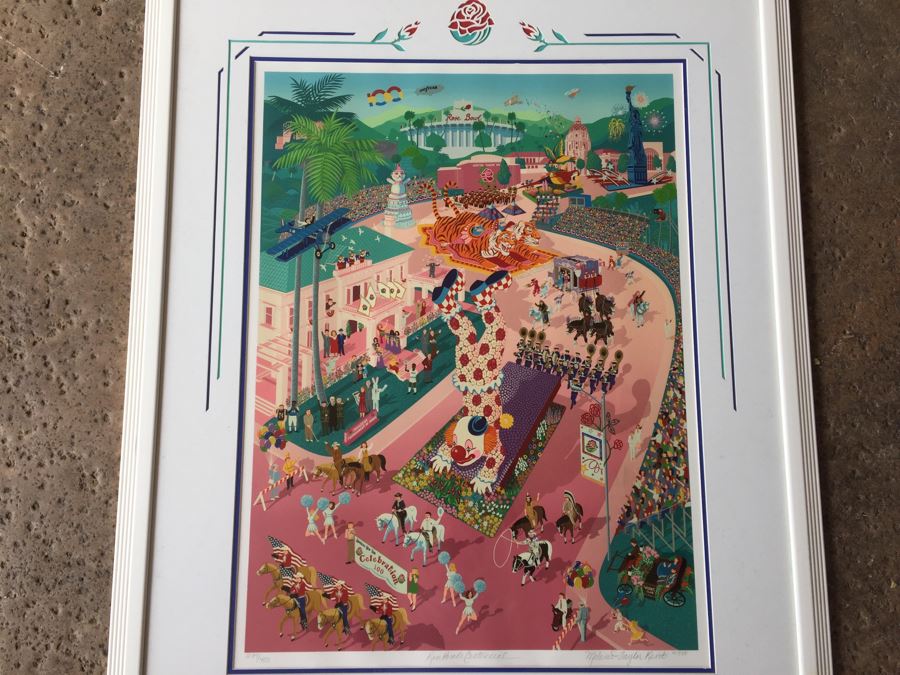 Melanie Taylor Kent Signed Limited Edition Serigraph Titled 'Rose Parade Centennial' 1988 297 Of 400 Replacement Value $4,500 [Photo 4]