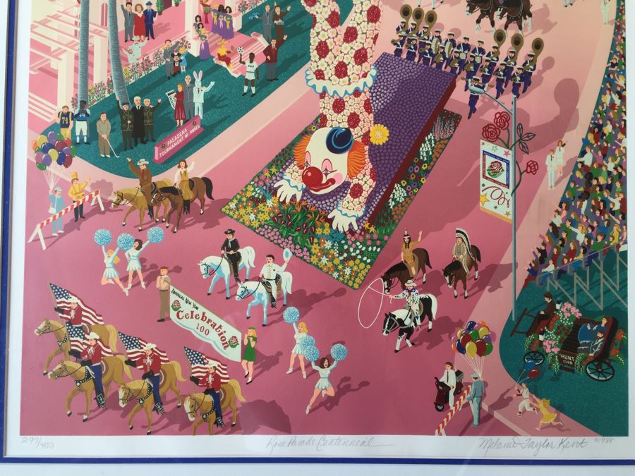 Melanie Taylor Kent Signed Limited Edition Serigraph Titled 'Rose Parade Centennial' 1988 297 Of 400 Replacement Value $4,500 [Photo 6]