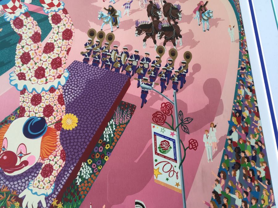 Melanie Taylor Kent Signed Limited Edition Serigraph Titled 'Rose Parade Centennial' 1988 297 Of 400 Replacement Value $4,500 [Photo 15]