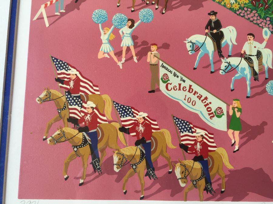 Melanie Taylor Kent Signed Limited Edition Serigraph Titled 'Rose Parade Centennial' 1988 297 Of 400 Replacement Value $4,500 [Photo 9]