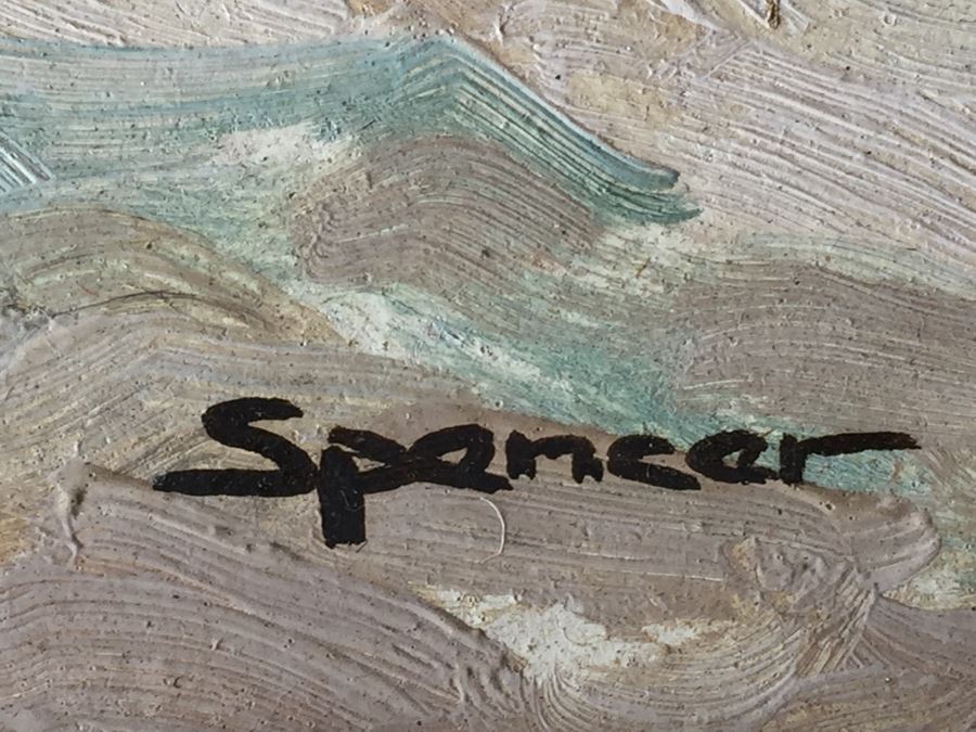 Original Oil Painting Of Three Men Signed Spencer [Photo 3]