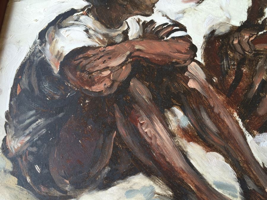 Original Oil Painting Of Three Men Signed Spencer [Photo 7]