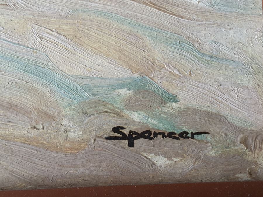 Original Oil Painting Of Three Men Signed Spencer [Photo 4]