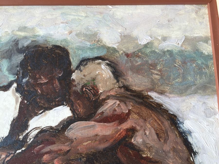 Original Oil Painting Of Three Men Signed Spencer [Photo 11]