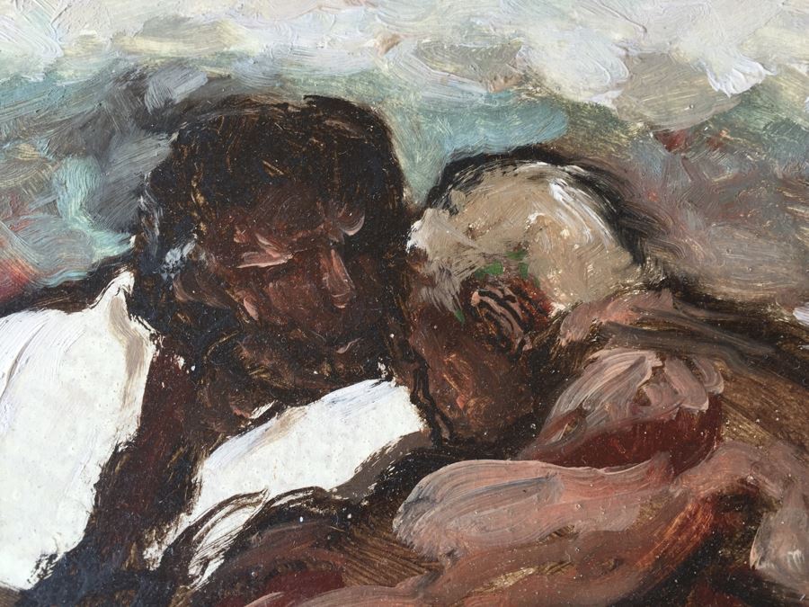 Original Oil Painting Of Three Men Signed Spencer [Photo 10]