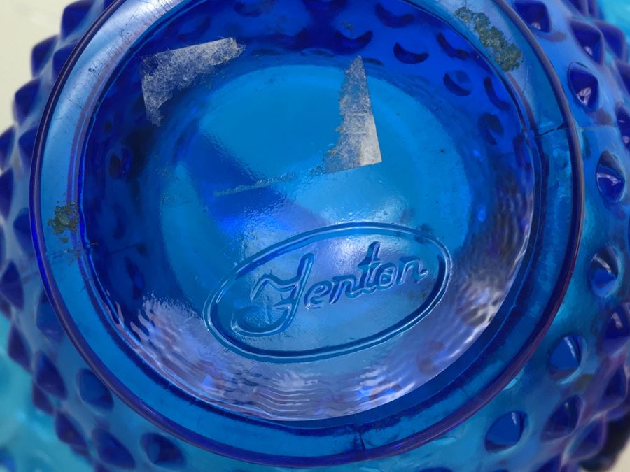 Fenton Glass Hobnail Basket With Handle And Pink Glass Pitcher [Photo 9]