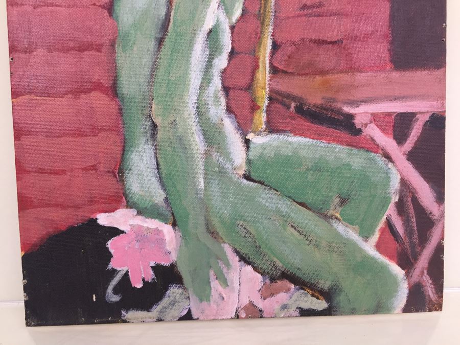 Original Painting Of Green Man Cardiff-By-The-Sea Artist Rudy Denuse Jr. Signed On Back 11 x 14 [Photo 5]