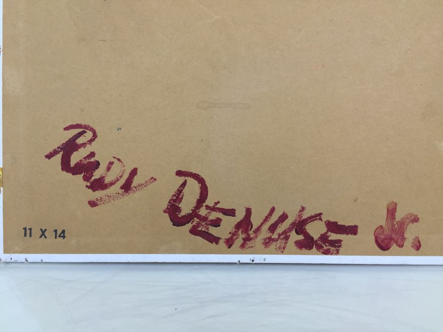 Original Painting Of Green Man Cardiff-By-The-Sea Artist Rudy Denuse Jr. Signed On Back 11 x 14 [Photo 8]