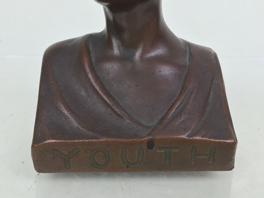 Vintage 'Youth' Bookends Circa 1920 WB Weidlich Brothers #639 [Photo 3]