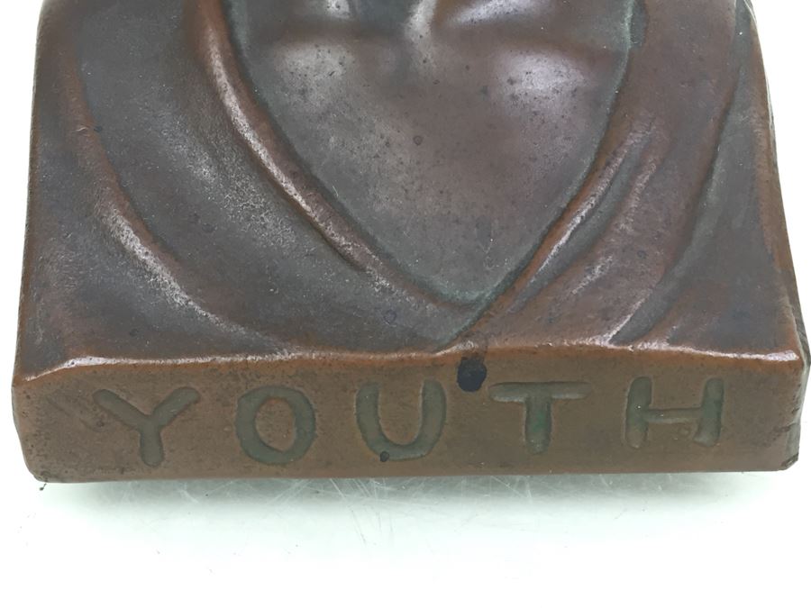 Vintage 'Youth' Bookends Circa 1920 WB Weidlich Brothers #639 [Photo 5]