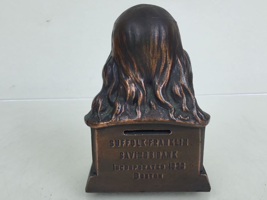Ben Franklin Metal Bank Suffolk Franklin Savings Bank Boston No Key [Photo 2]