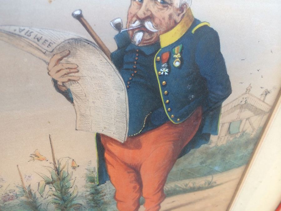 1863 Draner ~ Renard: Hand Colored Lithographs in Vintage Frames [Photo 21]