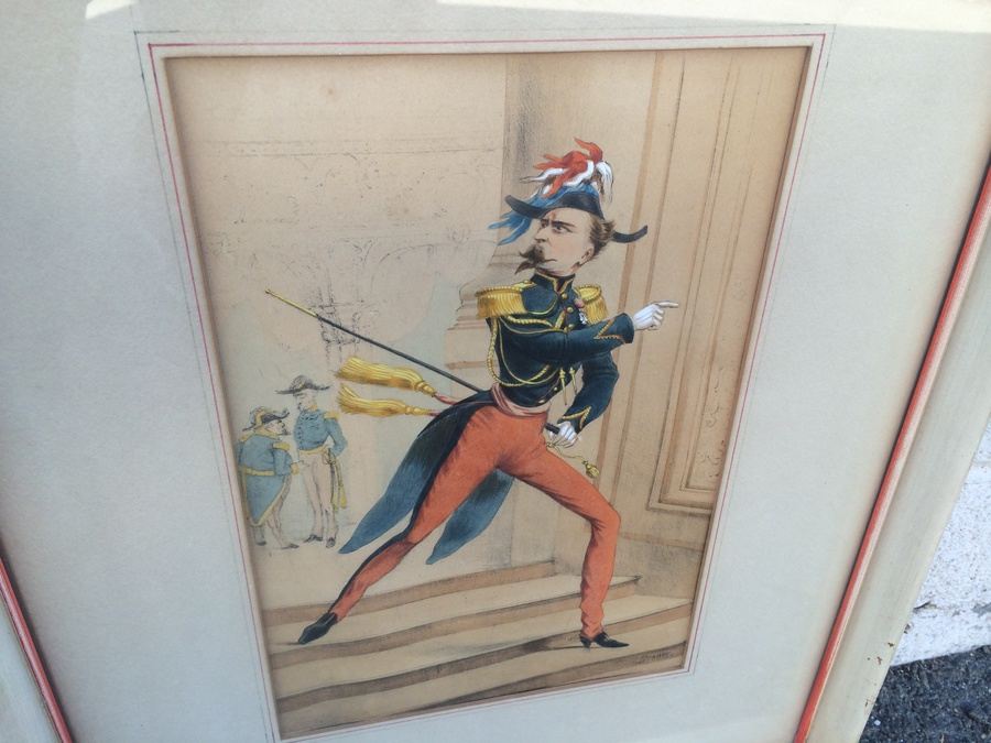 1863 Draner ~ Renard: Hand Colored Lithographs in Vintage Frames [Photo 3]