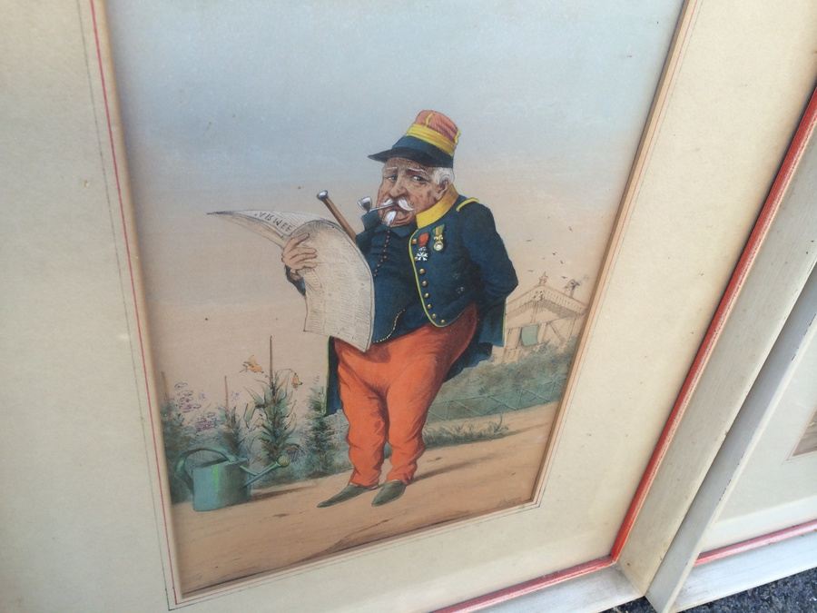 1863 Draner ~ Renard: Hand Colored Lithographs in Vintage Frames [Photo 19]