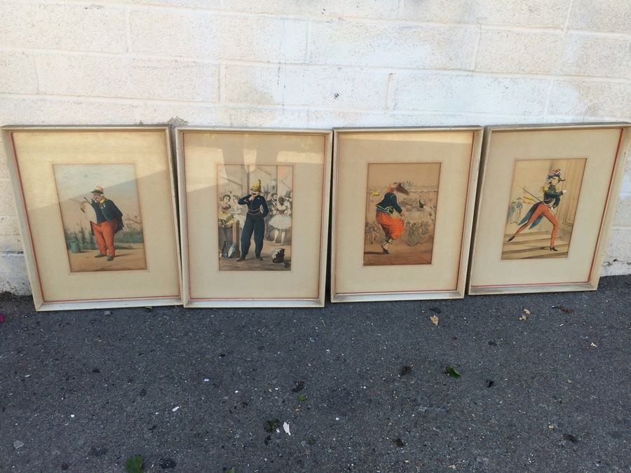 1863 Draner ~ Renard: Hand Colored Lithographs in Vintage Frames [Photo 1]