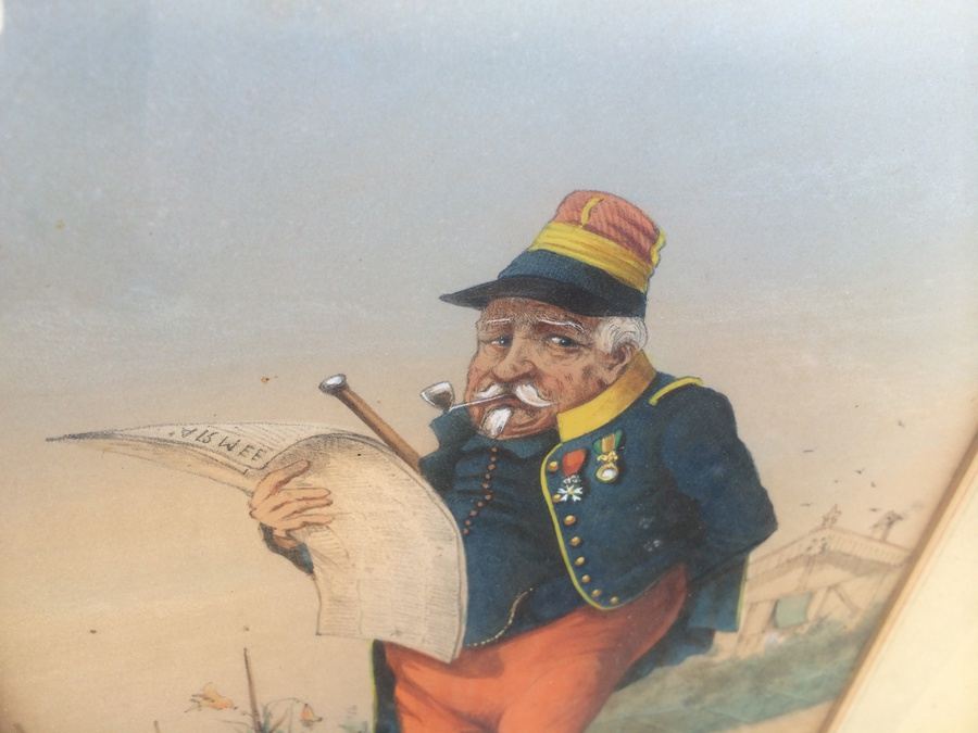 1863 Draner ~ Renard: Hand Colored Lithographs in Vintage Frames [Photo 18]