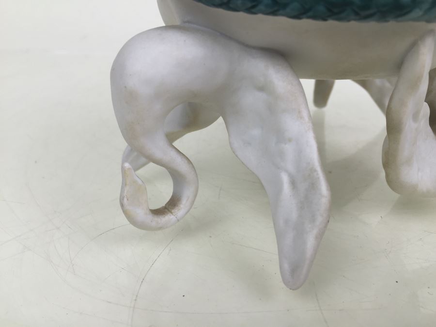 Salvador Dali Signed Ashtray Limited Edition #431 Made By Teissonniere-Limoges For Air-India With Air-India Letter Dated 1969 With Swan And Snake Serpent Motif [Photo 18]