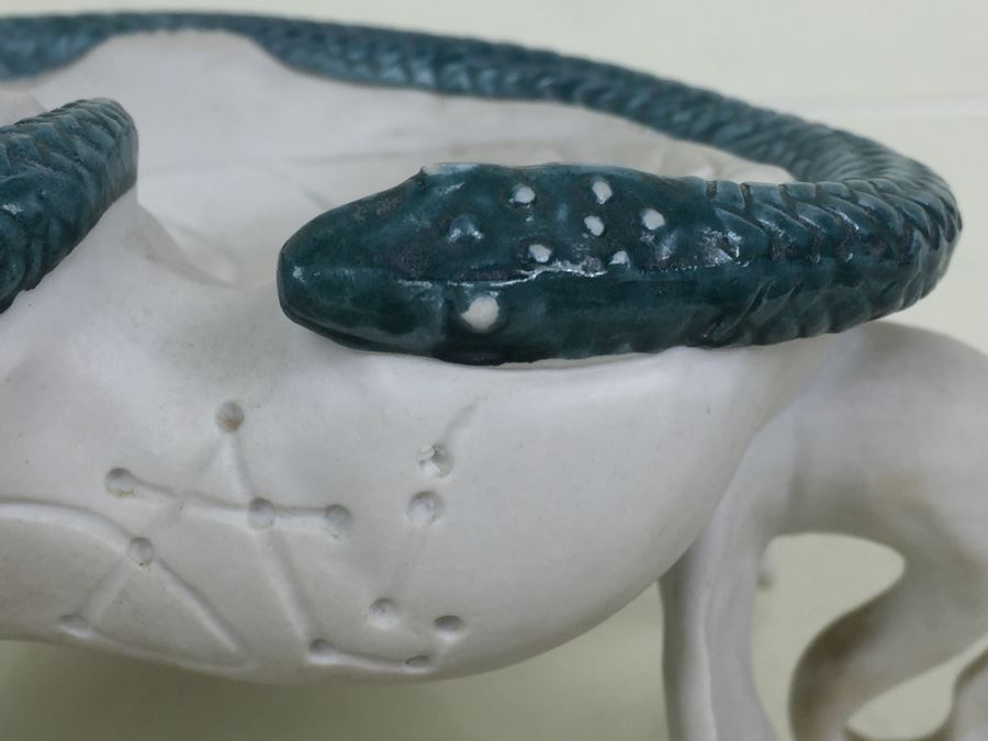 Salvador Dali Signed Ashtray Limited Edition #431 Made By Teissonniere-Limoges For Air-India With Air-India Letter Dated 1969 With Swan And Snake Serpent Motif [Photo 10]